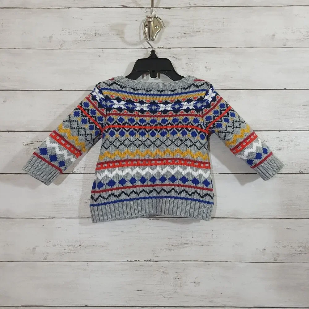 Old Navy Fair Isle Sweater for Baby Colorful Patterned‎ Knit Sweater Size 3-6 M